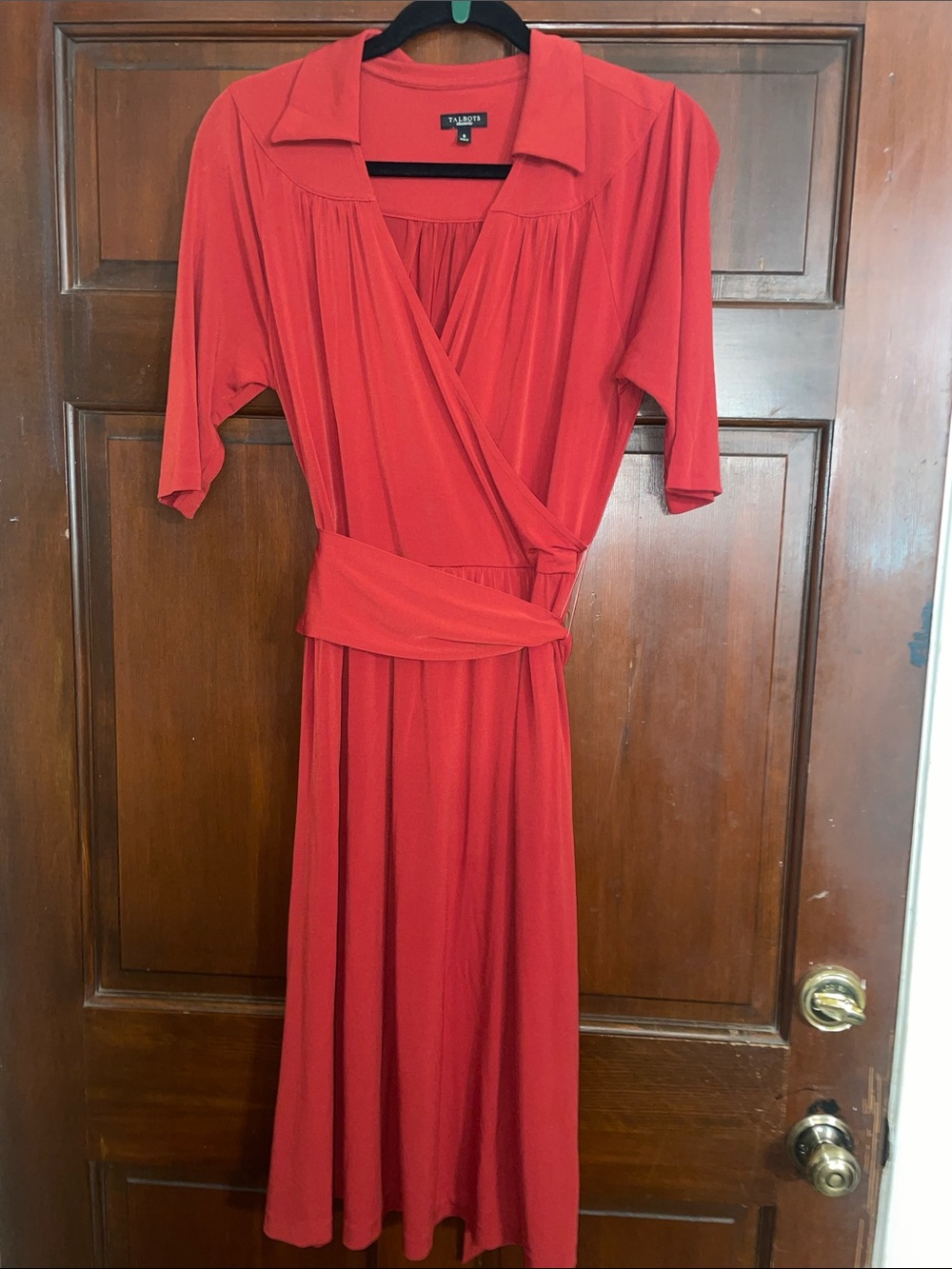 Talbots Crimson Wrap Midi Dress